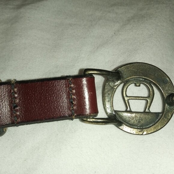 Vintage Etienne Agner Burgandy/brown Sz.Small Belt - Picture 4 of 7